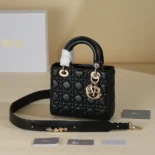 Dior Women Small Lady Dior My ABCDior Bag Black Cannage Lambskin