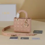 Dior Women Small Lady Dior My ABCDior Bag Blush Cannage Lambskin