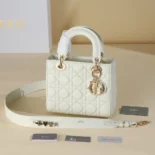 Dior Women Small Lady Dior My ABCDior Bag Latte Cannage Lambskin