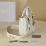 Dior Women Small Lady Dior My ABCDior Bag Latte Cannage Lambskin