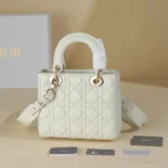 Dior Women Small Lady Dior My ABCDior Bag Latte Cannage Lambskin