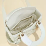 Dior Women Small Lady Dior My ABCDior Bag Latte Cannage Lambskin