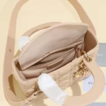 Dior Women Small Lady Dior My ABCDior Bag Sand-Colored Cannage Lambskin