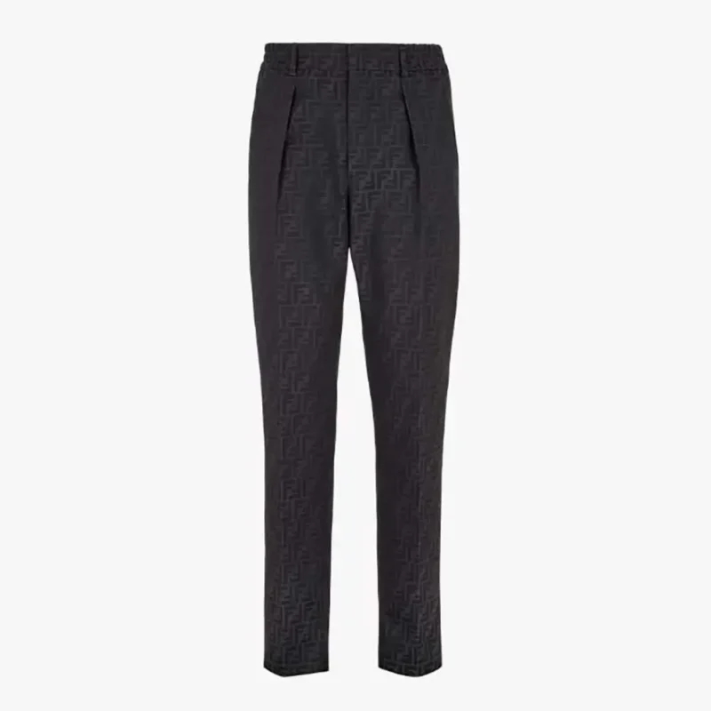 Fendi Men Black Fabric Trousers FB0767A6WJF0QT6