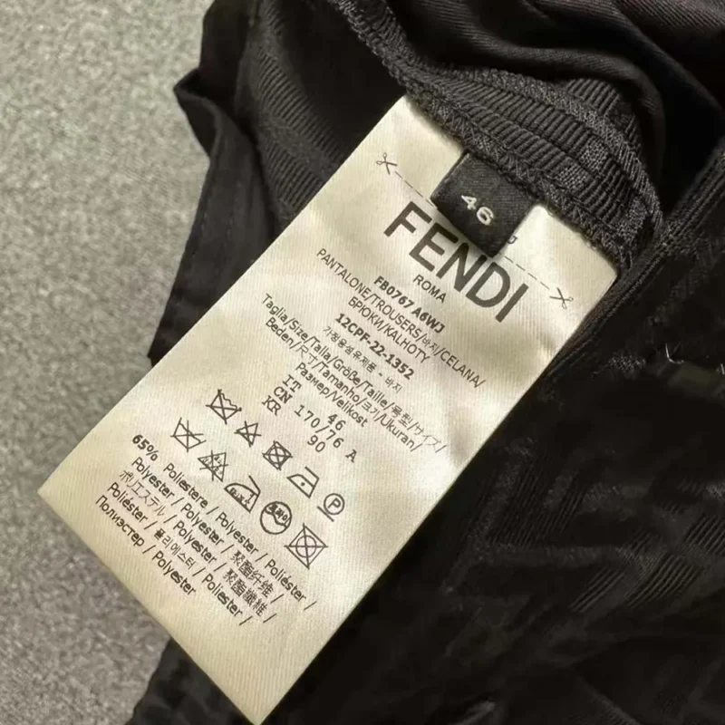 Fendi Men Black Fabric Trousers FB0767A6WJF0QT6