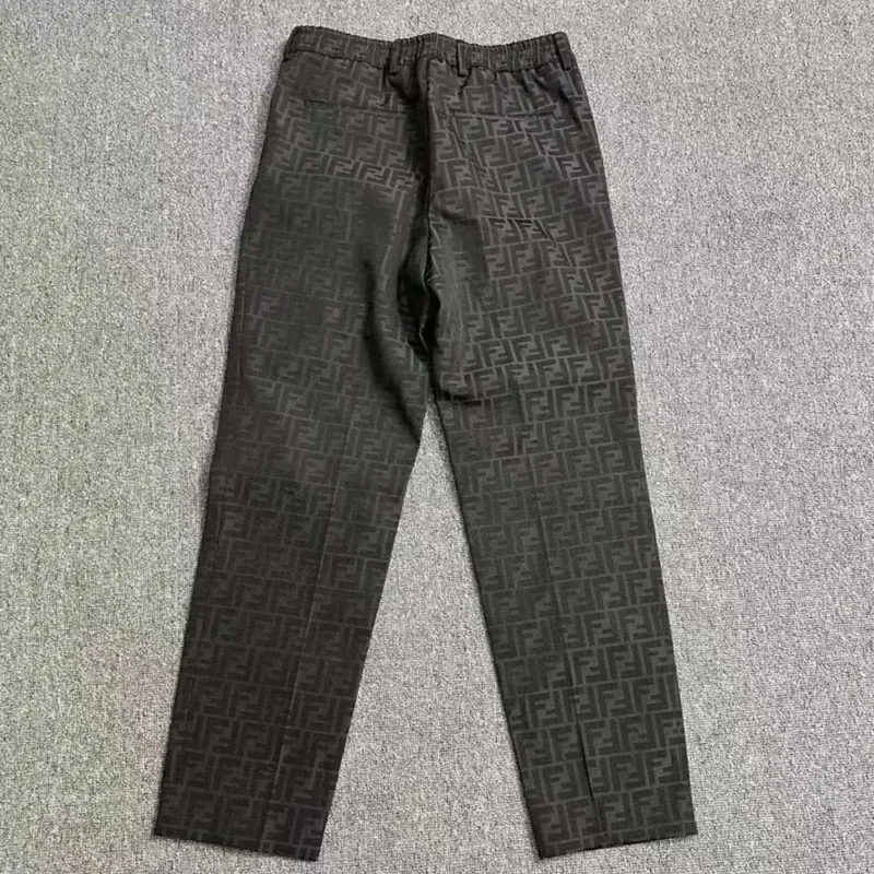Fendi Men Black Fabric Trousers FB0767A6WJF0QT6