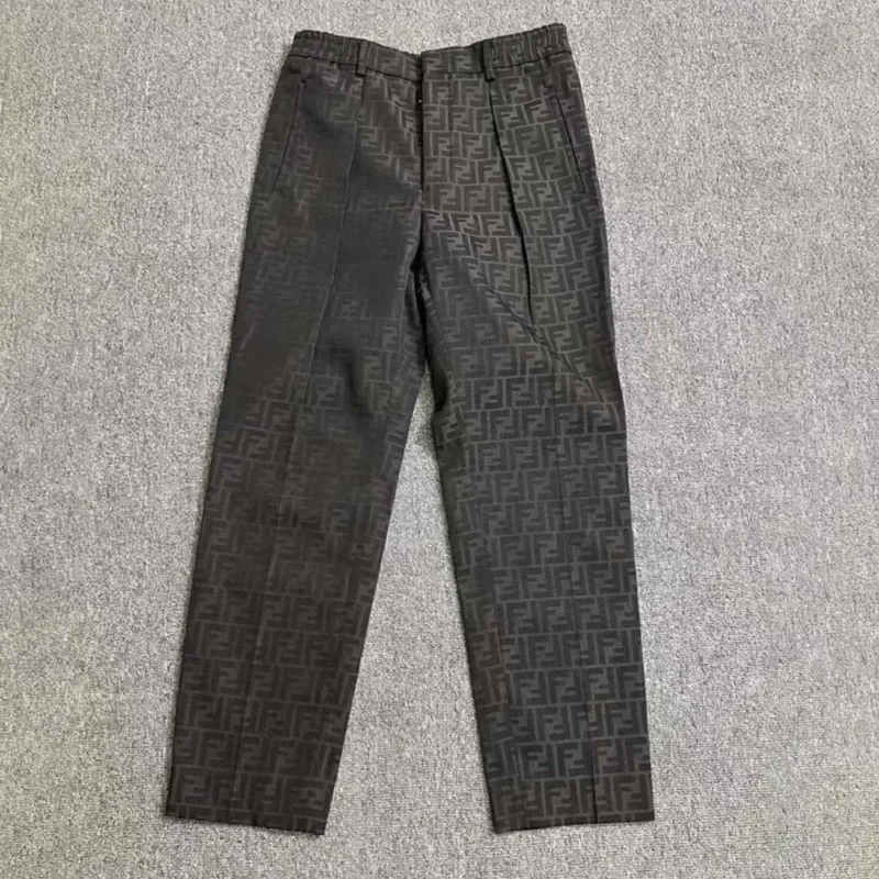 Fendi Men Black Fabric Trousers FB0767A6WJF0QT6