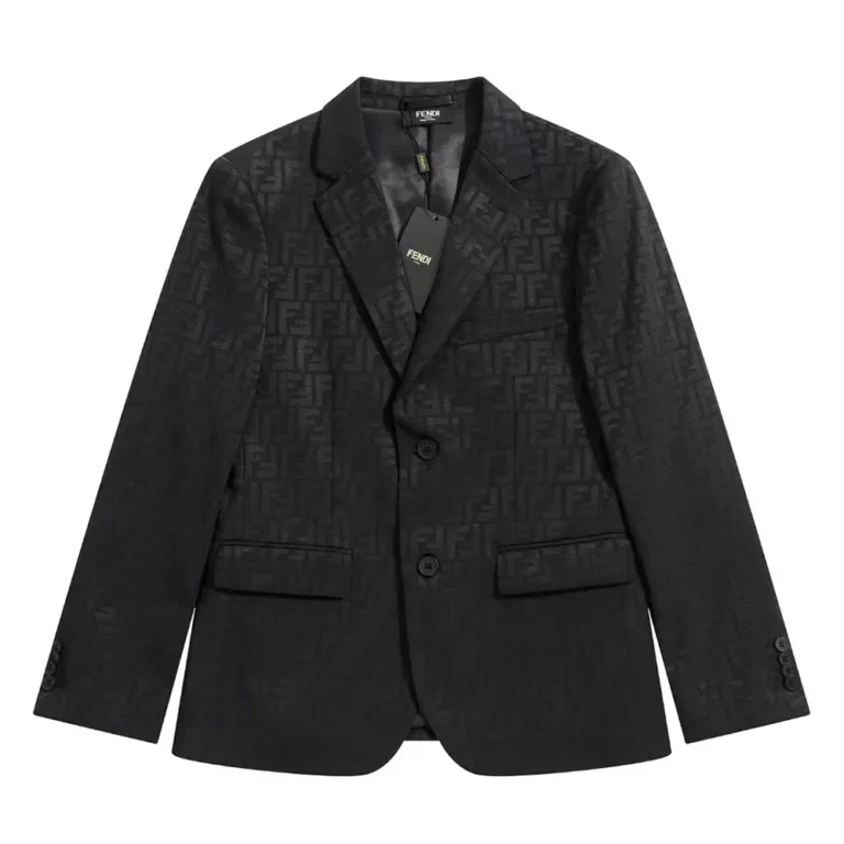 Fendi Men Jacket Black Fabric Blazer FJ0498A4QQF0QT6