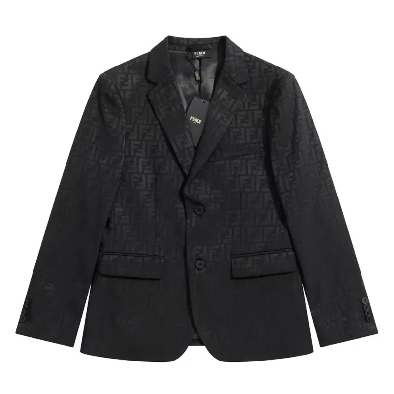 Fendi Men Jacket Black Fabric Blazer FJ0498A4QQF0QT6