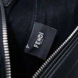 Fendi Men Roma Leather Fendi Cono One-shoulder Backpack in Black Leather