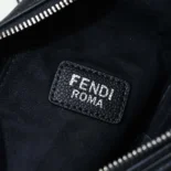 Fendi Men Roma Leather Fendi Cono One-shoulder Backpack in Black Leather