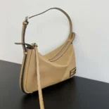 Fendi Unisex Simply Fendi Medium Beige Leather Bag