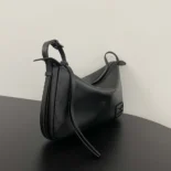 Fendi Unisex Simply Fendi Medium Black Leather Bag