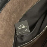 Fendi Unisex Simply Fendi Medium Black Leather Bag