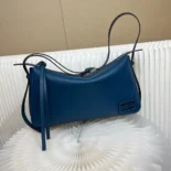 Fendi Unisex Simply Fendi Medium Blue Leather Bag