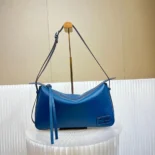Fendi Unisex Simply Fendi Medium Blue Leather Bag
