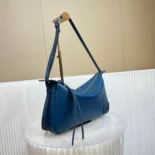 Fendi Unisex Simply Fendi Medium Blue Leather Bag