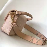 Fendi Women Baguette Light Pink Denim Bag with FF Embroidery