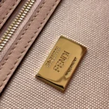 Fendi Women Baguette Light Pink Denim Bag with FF Embroidery