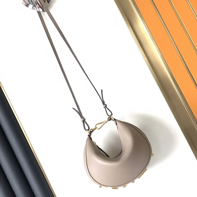 Fendi Women Fendigraphy Mini Dove-gray Leather Mini-bag