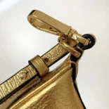Fendi Women Fendigraphy Mini Gold Leather Mini-bag
