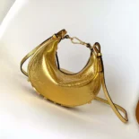 Fendi Women Fendigraphy Mini Gold Leather Mini-bag