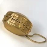 Fendi Women Fendigraphy Mini Gold Leather Mini-bag