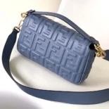 Fendi Women Medium Baguette Blue Leather Bag
