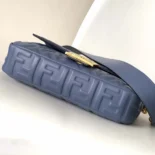Fendi Women Medium Baguette Blue Leather Bag
