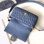 Fendi Women Medium Baguette Blue Leather Bag