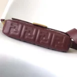 Fendi Women Medium Baguette Maroon Leather Bag