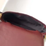 Fendi Women Medium Baguette Maroon Leather Bag