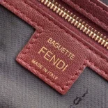 Fendi Women Medium Baguette Maroon Leather Bag