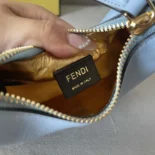 Fendi Women Nano Fendigraphy Blue Leather Charm