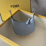 Fendi Women Nano Fendigraphy Blue Leather Charm