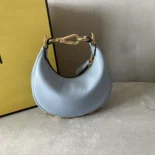Fendi Women Nano Fendigraphy Blue Leather Charm