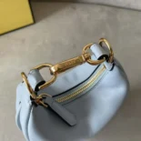 Fendi Women Nano Fendigraphy Blue Leather Charm