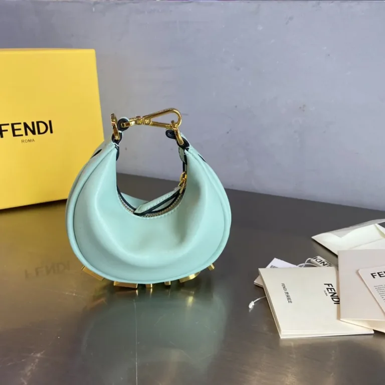 Fendi Women Nano Fendigraphy Lime Leather Charm