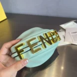 Fendi Women Nano Fendigraphy Lime Leather Charm
