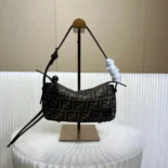 Fendi Women Simply Fendi Mini Brown FF Jacquard Fabric Mini Bag