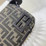 Fendi Women Simply Fendi Mini Brown FF Jacquard Fabric Mini Bag