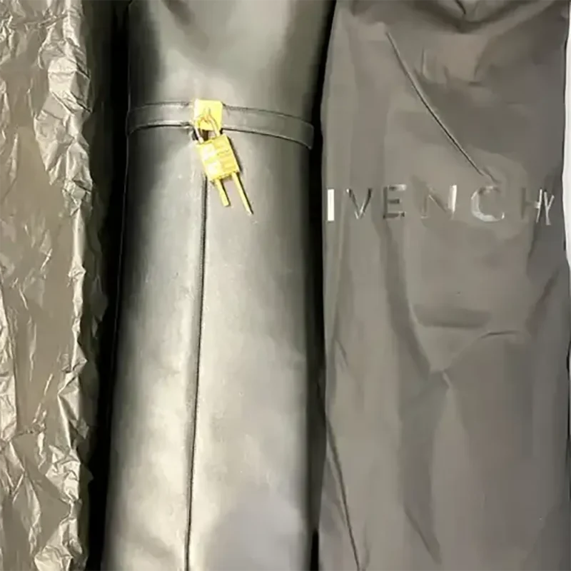 Givenchy Women Shark Lock Stiletto Over-the-knee Boots in Leather-Black