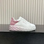 Jimmy Choo Women Diamond Maxi/F II White & Rose Nappa Leather Glitter Trainers