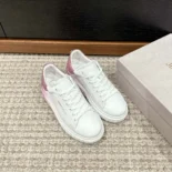 Jimmy Choo Women Diamond Maxi/F II White & Rose Nappa Leather Glitter Trainers
