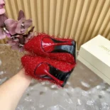 Jimmy Choo Women Ixia 95 Ruby Red Tinsel Pumps
