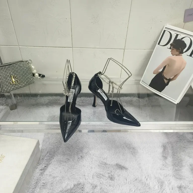 Jimmy Choo Women Stevie 100 Black Patent Leather Pumps