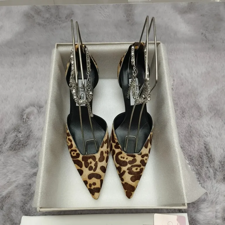 Jimmy Choo Women Stevie 50 Natural Leopard Print Pony PumpsJimmy Choo Women Stevie 50 Natural Leopard Print Pony Pumps