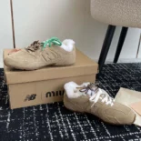 Miu Miu Women New Balance X Miu Miu 530 SL Bleached Leather Sneakers