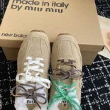 Miu Miu Women New Balance X Miu Miu 530 SL Bleached Leather Sneakers