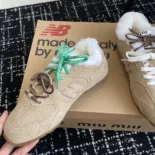 Miu Miu Women New Balance X Miu Miu 530 SL Bleached Leather Sneakers